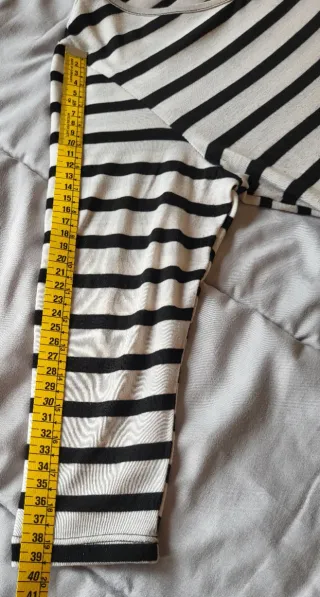 Vestido Morgan Talla M Rayas Blanco y Negro