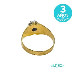 Anillo Oro 18K Amarillo y Blanco Circonita