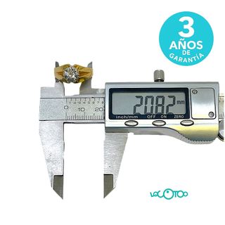 Anillo Oro 18K Amarillo y Blanco Circonita