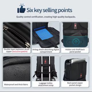 Mochila para portátil negra