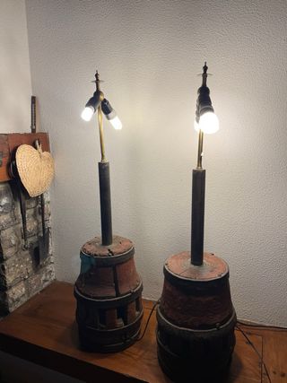 Lámparas rústicas eje rueda carreta (2 unidades)