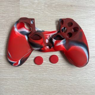 2 Custodie in Silicone per Controller PS4 + 4 Grip Rossi
