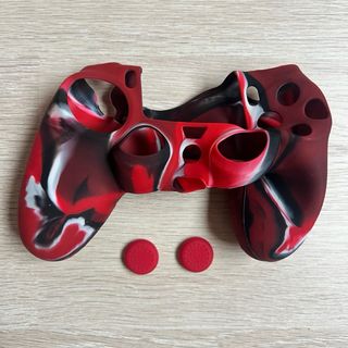2 Custodie in Silicone per Controller PS4 + 4 Grip Rossi