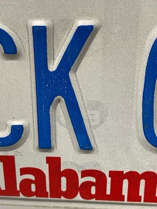 Matrícula Alabama Heart of Dixie