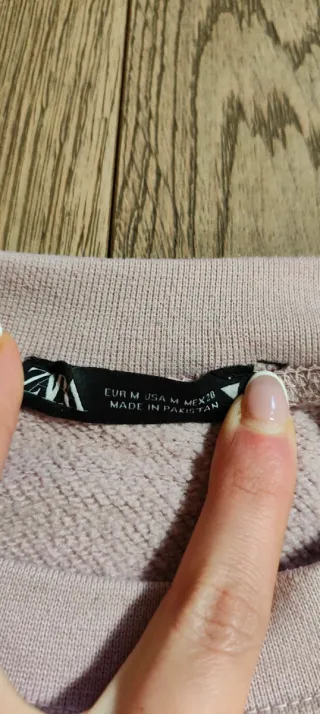 Felpa girocollo "over size" rosa antico ZARA