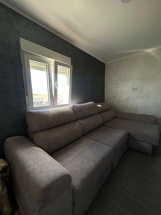 Sofá modular gris tela