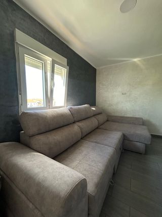 Sofá modular gris tela