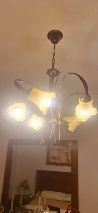 Lámpara de forja 5 luces