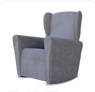 Butaca balancín tapizado tela color gris.