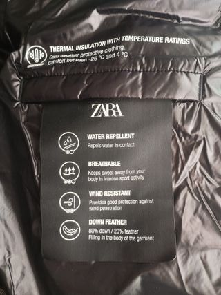 Plumífero largo Zara brillo Talla M grande