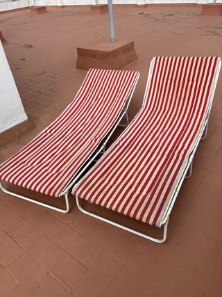 2 Hamacas rayas blancas y rojas