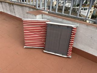 2 Hamacas rayas blancas y rojas