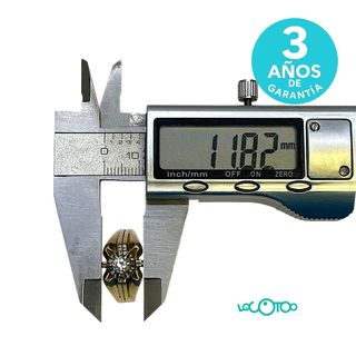 Anillo Oro Amarillo 18K Solitario Piedra Blanca