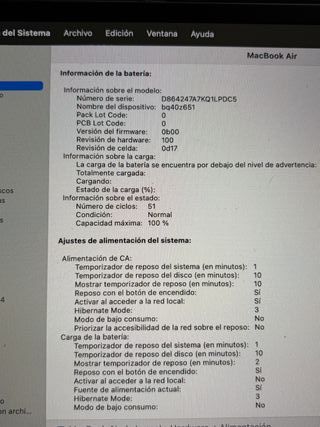 MacBook Air M3 15.3 53 ciclos 8gb y 256gb