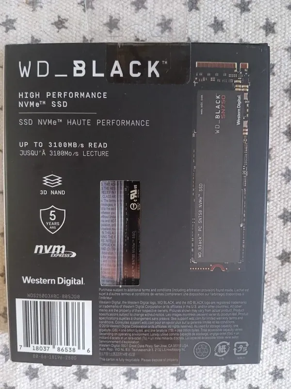 WD Black SN750 NVMe SSD 256GB