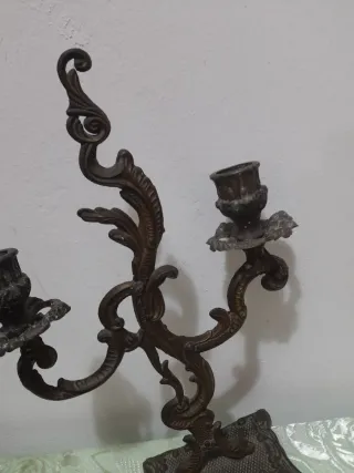 Portacandele in ottone stile barocco