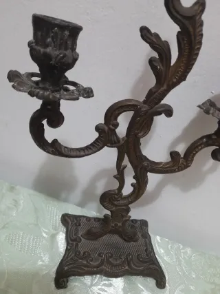 Portacandele in ottone stile barocco