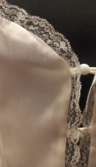 Victoria Beckham Top Lencero Seda Beige/Blanco