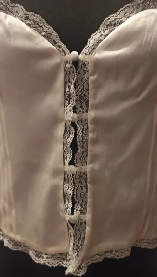 Victoria Beckham Top Lencero Seda Beige/Blanco