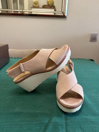 Sandalias Clarks Plataforma Rosa