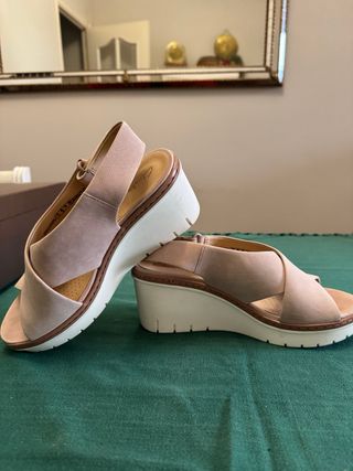 Sandalias Clarks Plataforma Rosa