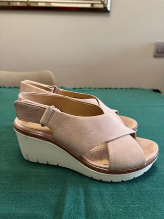 Sandalias Clarks Plataforma Rosa