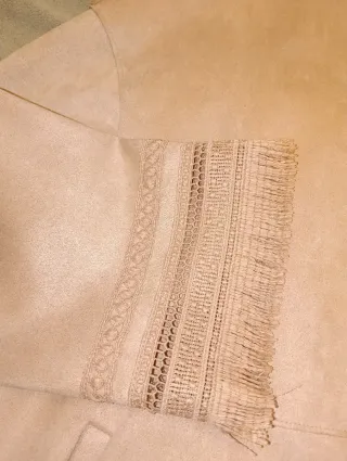 Chaqueta Zara Boho Bordada Rosa Talla XS