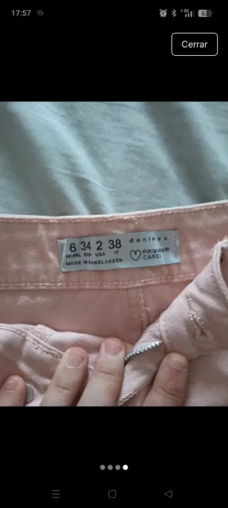 Shorts vaqueros rosas talle alto