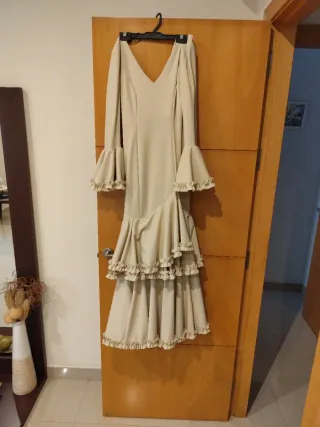Traje Flamenca Niña Beige