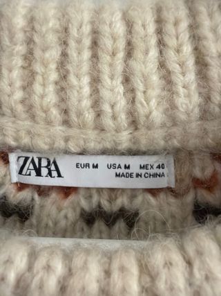 Jersey Zara Talla M con estampado étnico