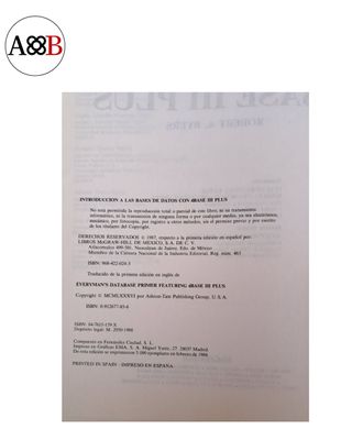 Ref. 446 Libro dBase III Plus bases de datos