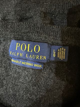 Jersey Lana Ralph Lauren Gris Talla L Hombre