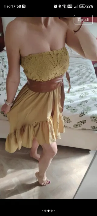 Abito bustier verde nuovo