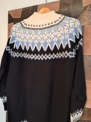 Jersey largo con dibujo Fair Isle