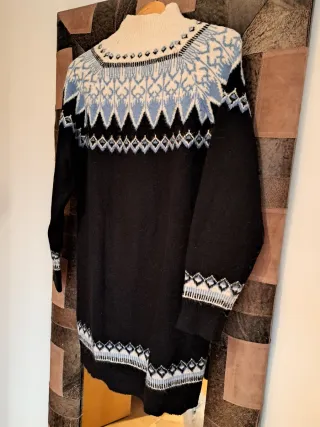 Jersey largo con dibujo Fair Isle