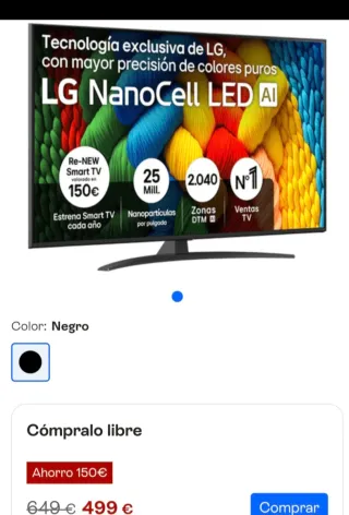 TV LG NanoCell LED AI Negro