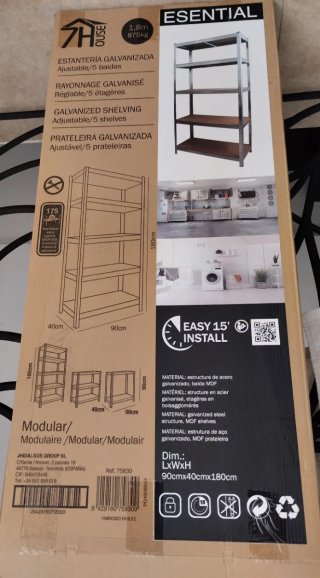 Estantería Metálica Madera 2 Niveles