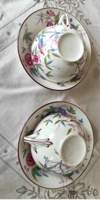 2 Tazze dipinte a mano fine '800