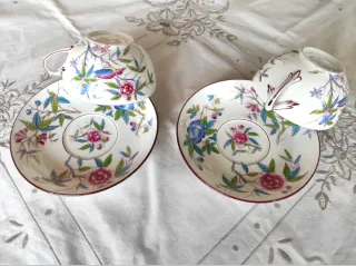 2 Tazze dipinte a mano fine '800