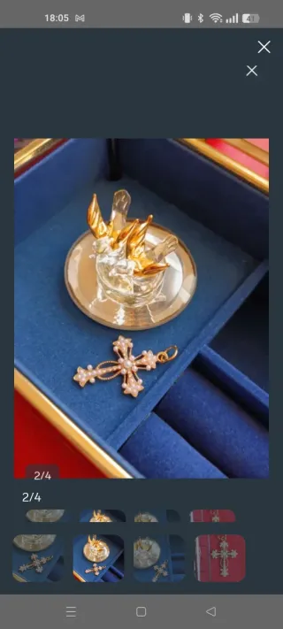 Cruz fallera perlas la