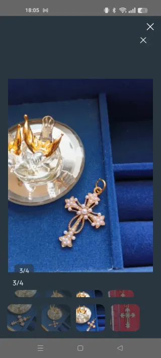 Cruz fallera perlas la