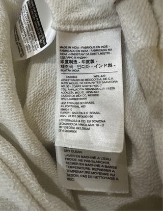 Sudadera Levi's Blanca Talla S Hombre