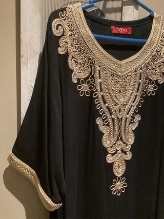 Vestido Túnica Negro y Dorado