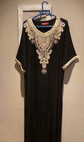 Vestido Túnica Negro y Dorado