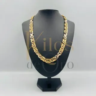 Cadena Tipo Cartier Infinito 12mm 18k Oro y Plata