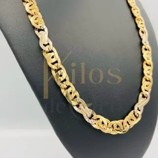 Cadena Tipo Cartier Infinito 12mm 18k Oro y Plata