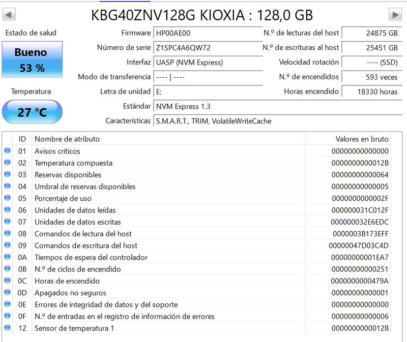 2x SSD M.2 NVMe 128GB KIOXIA afbeelding 3