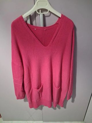 Maxi pull rosa taglia unica