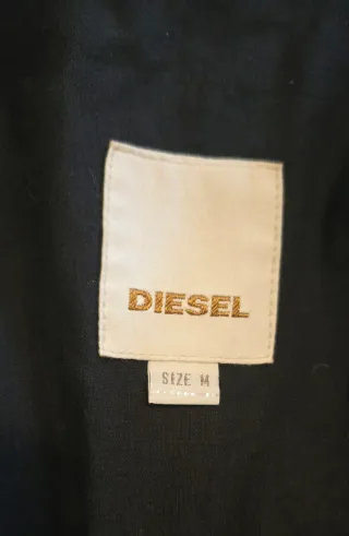 Cazadora Diesel Cuero y Tela Capucha Talla M