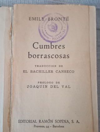 Libro Cumbres borrascosas de Emily Brontë 1963